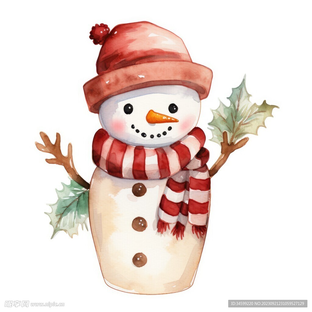 卡通雪人插畫