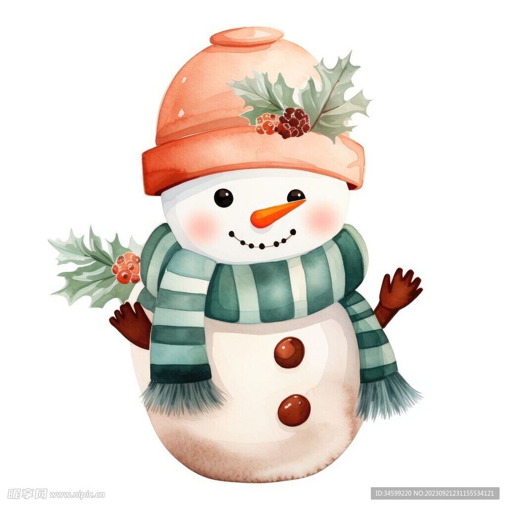 卡通雪人插畫