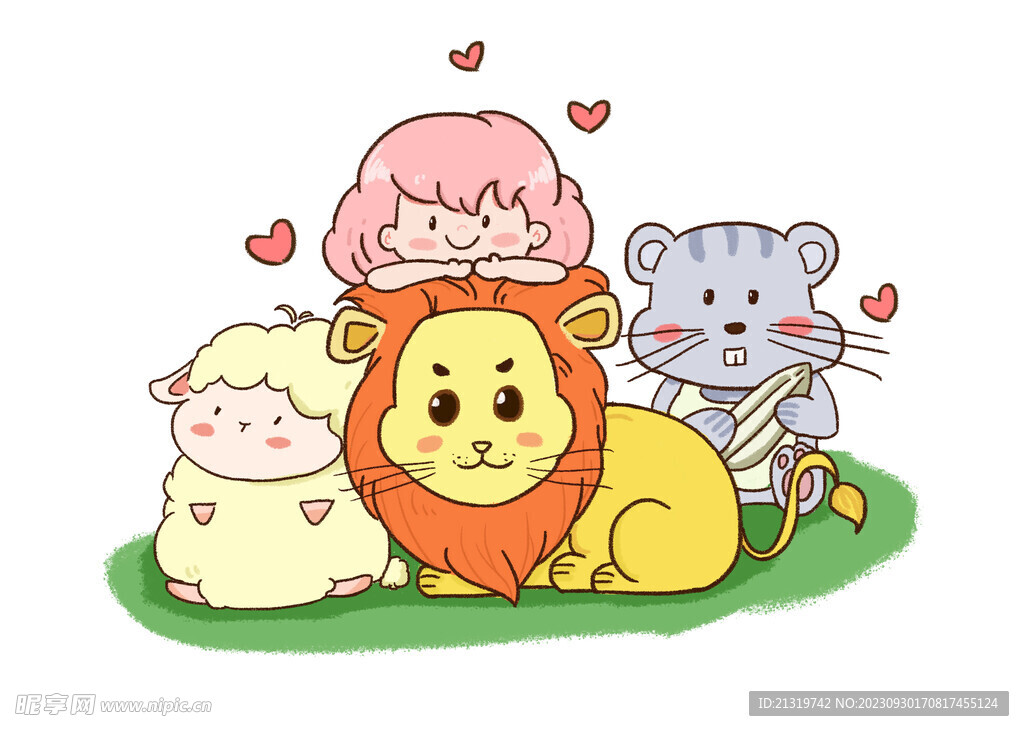 手繪獅子素材