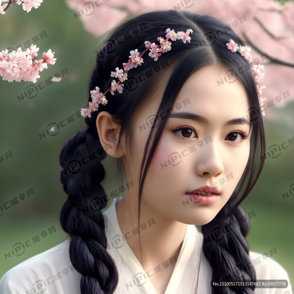 少女 美麗少女 精致的五官