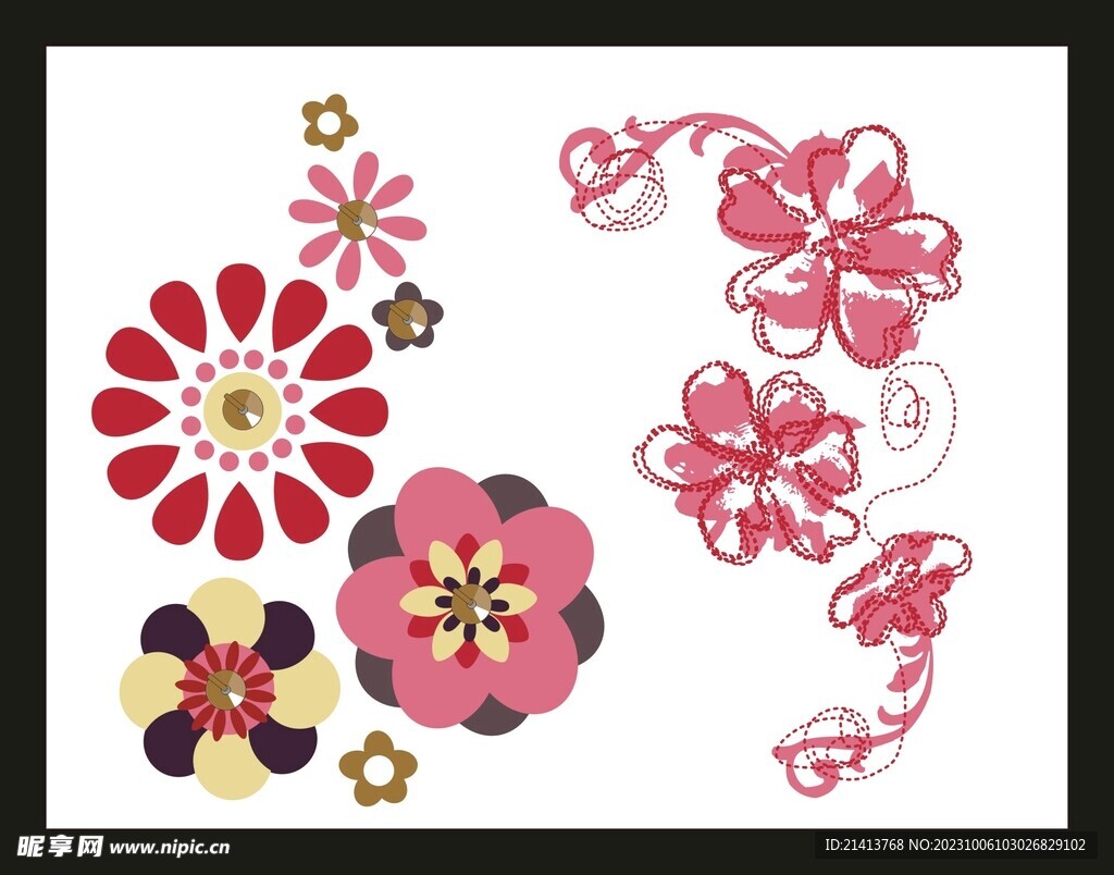 手繪花卉花朵