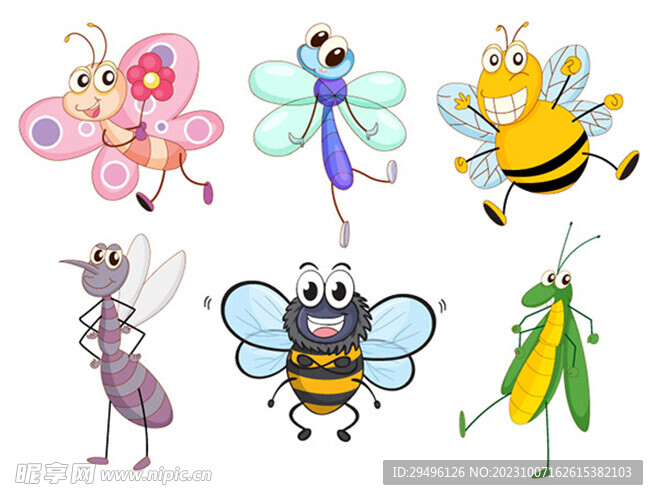 六款卡通昆虫