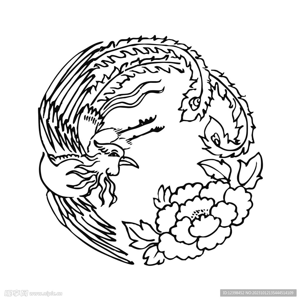 中式傳統(tǒng)圖案線稿