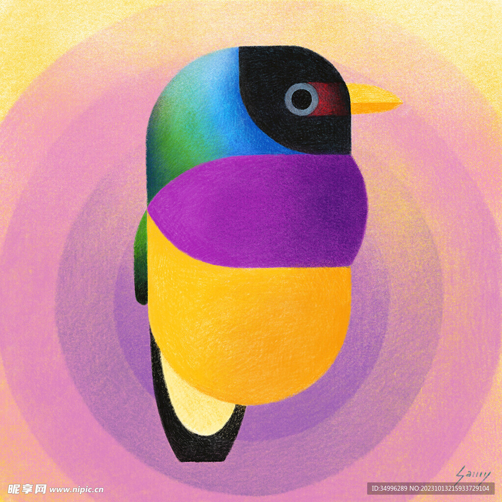 彩色抽象小鸟