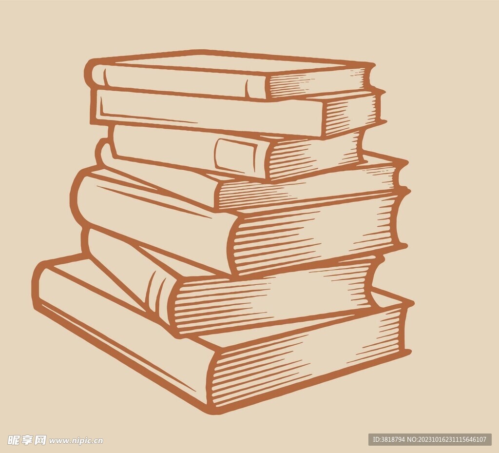矢量書本版畫