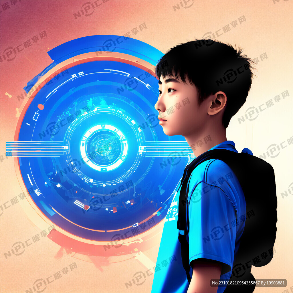 藍(lán)色青少年科技背景