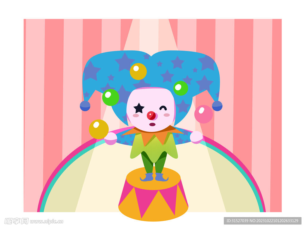 小丑卡通插畫