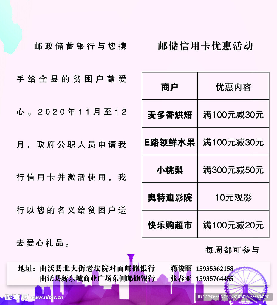 郵儲信用卡優惠活動反面