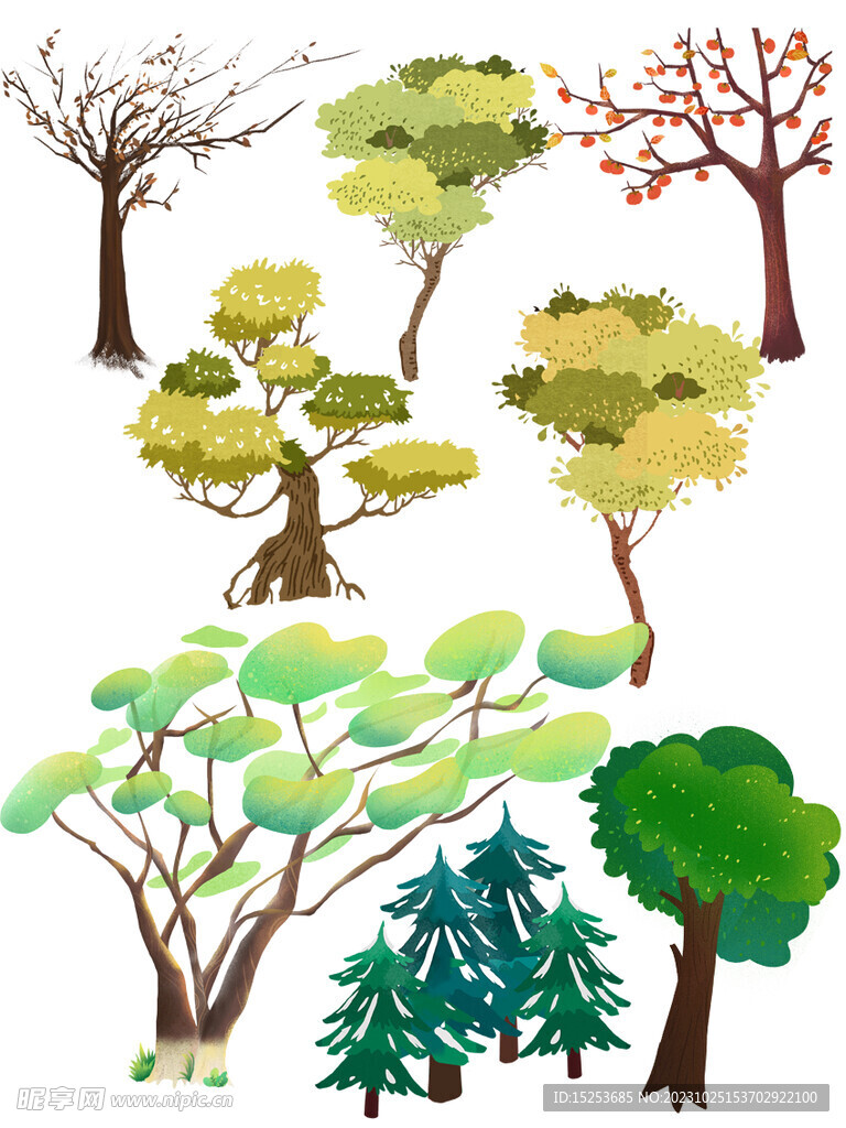 免扣大樹(shù)植物元素素材