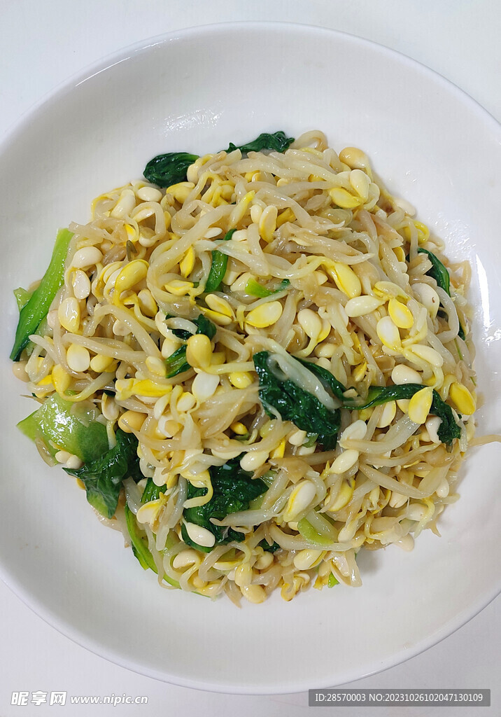 黃豆芽炒青菜