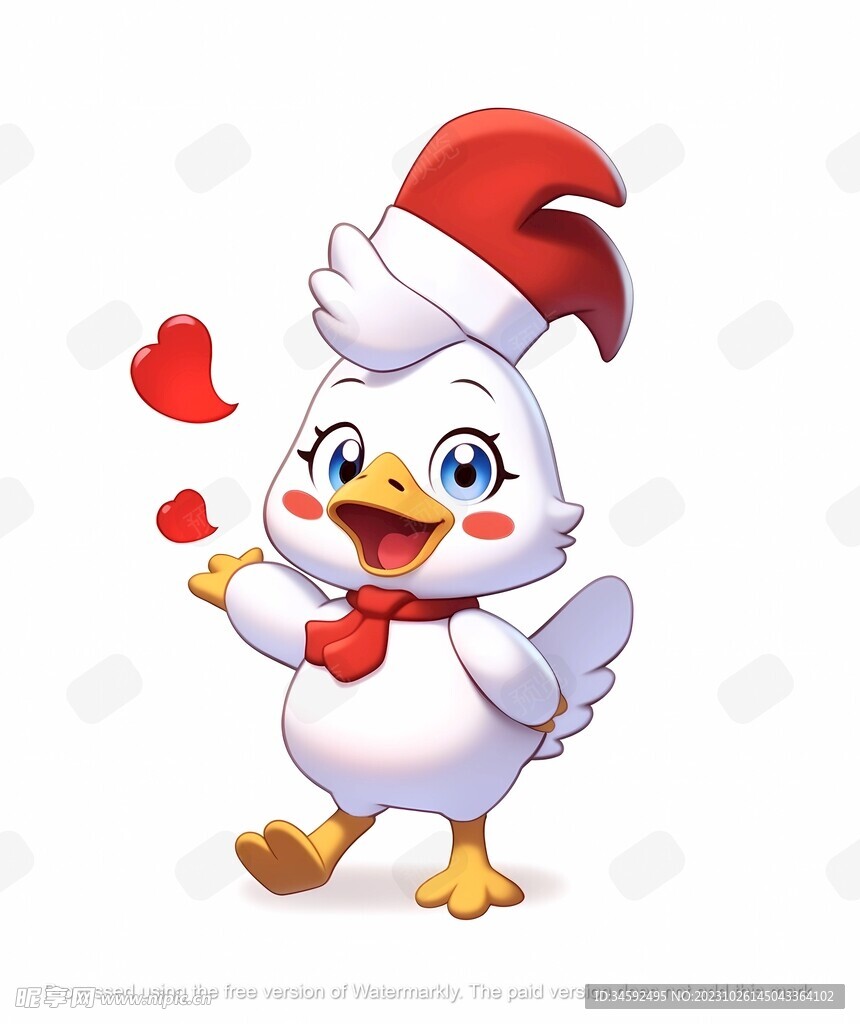 单层厨师小鸡卡通形象