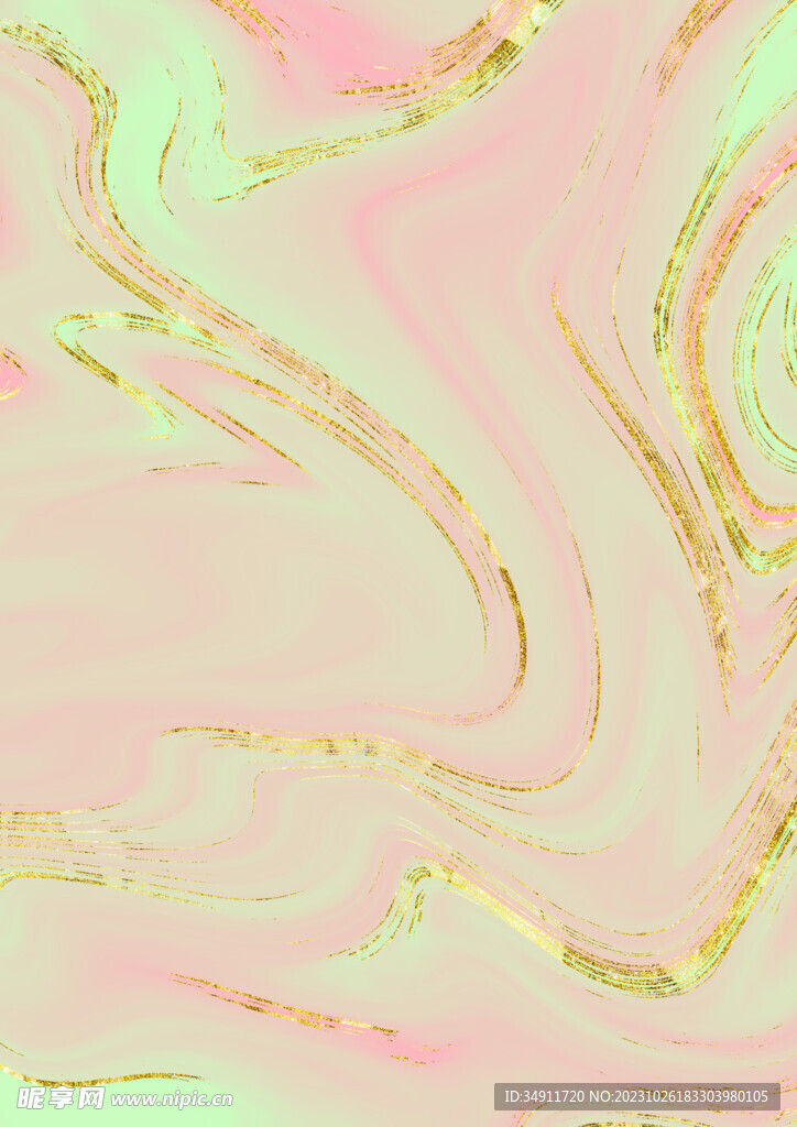 绿粉金纹