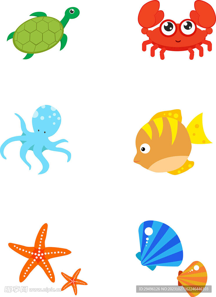 6款卡通海洋生物