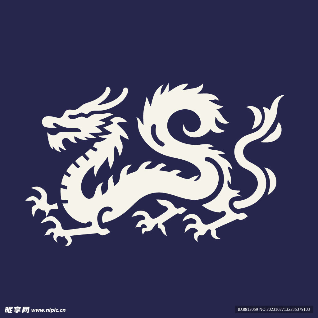 中國龍剪影設計 