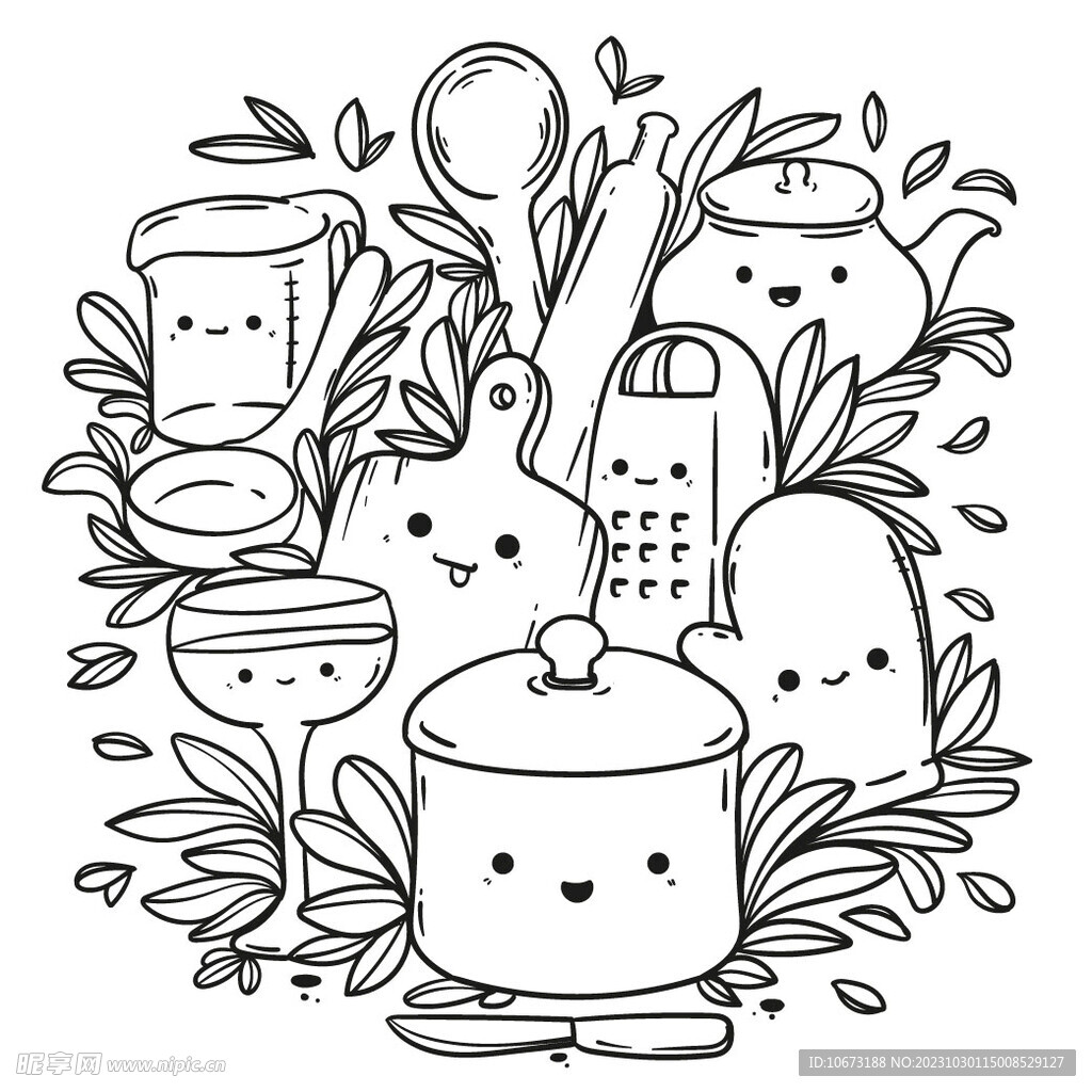 可愛描線圖