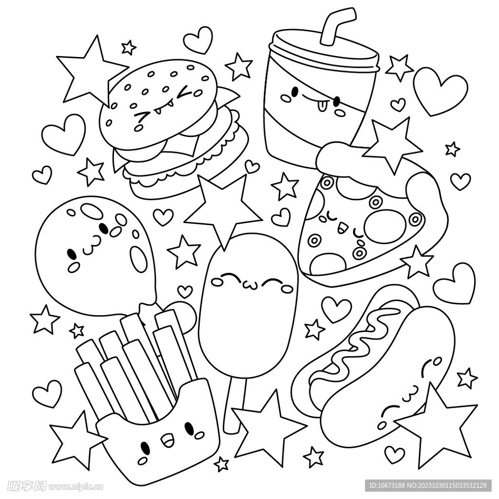 可愛描線圖
