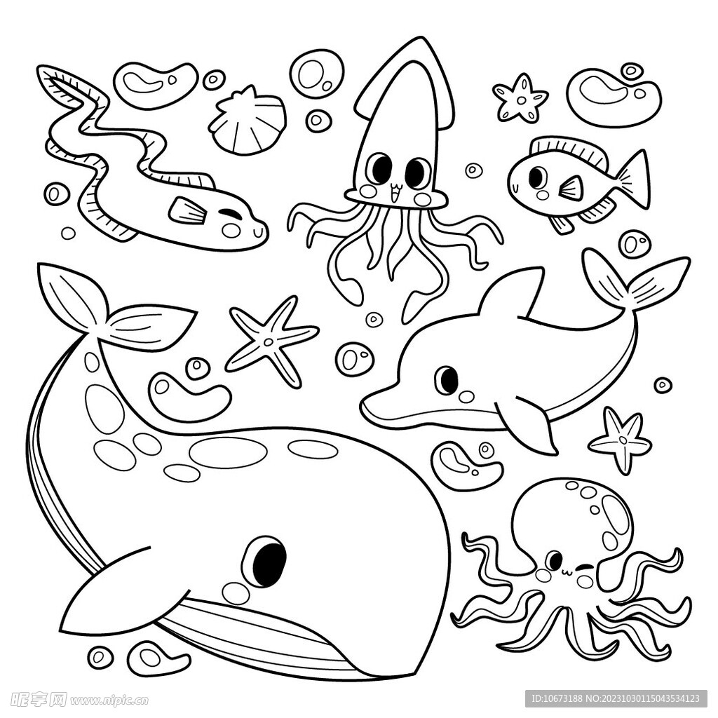 可愛描線圖