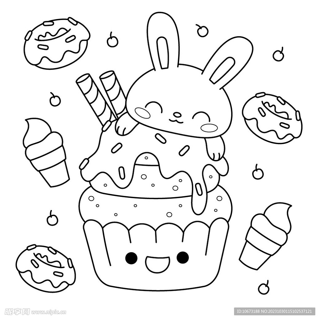 可愛描線圖