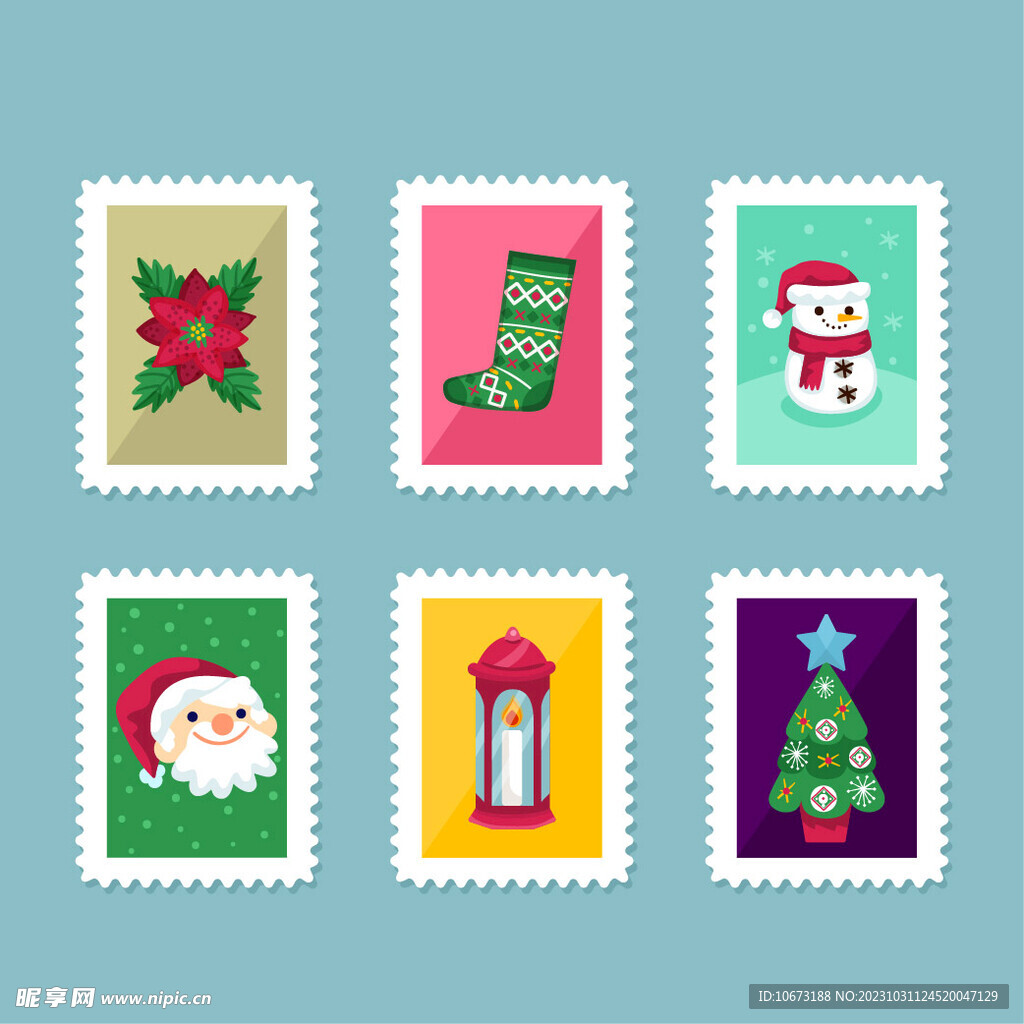 卡通圣诞节邮票 