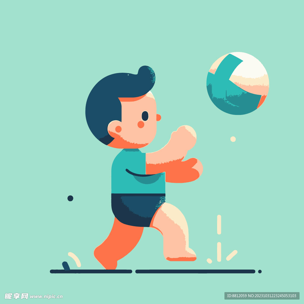 學校排球插畫