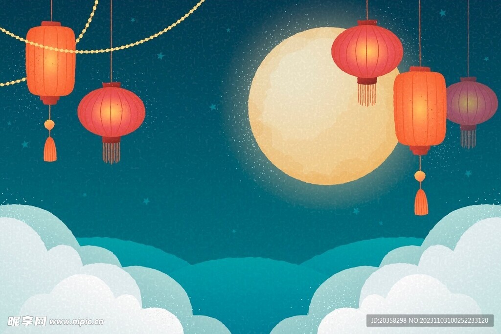 手繪中秋背景