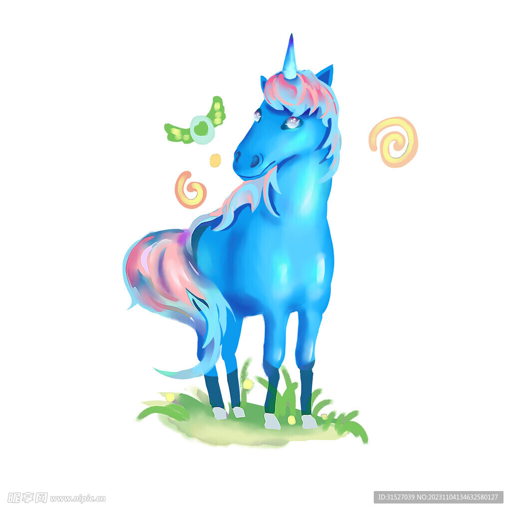 獨(dú)角獸馬插畫