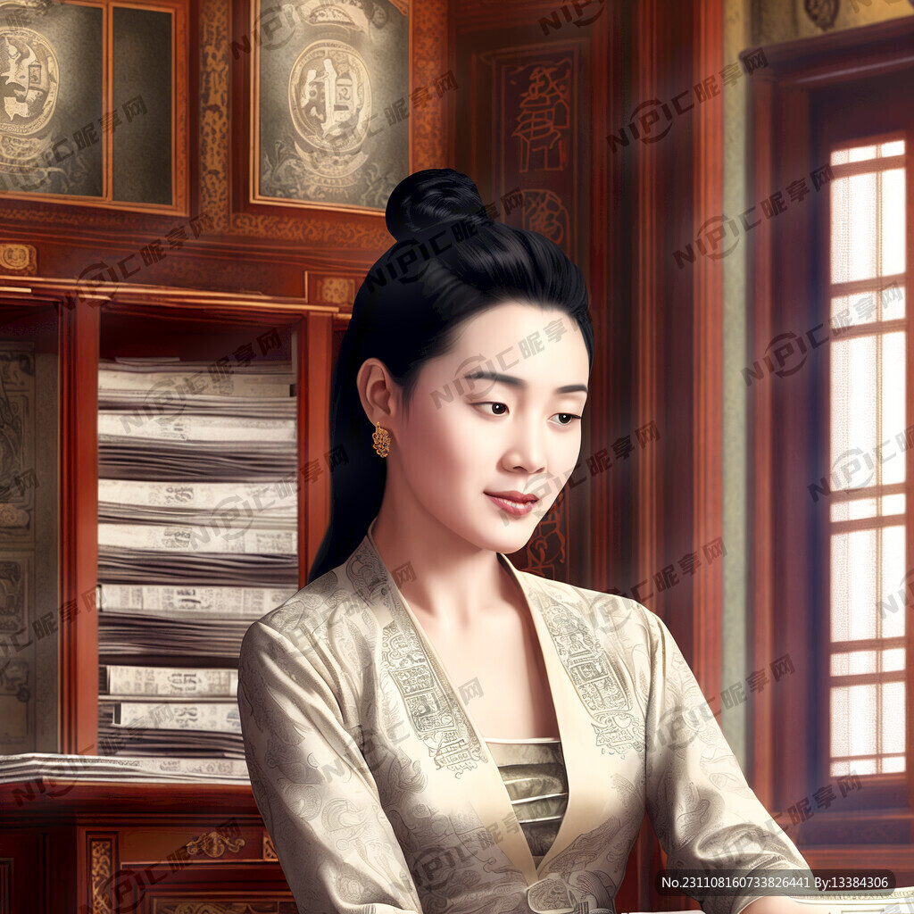 女性在豪宅 坐擁很多鈔票
