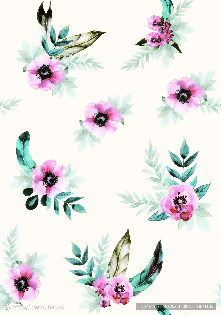 水彩花