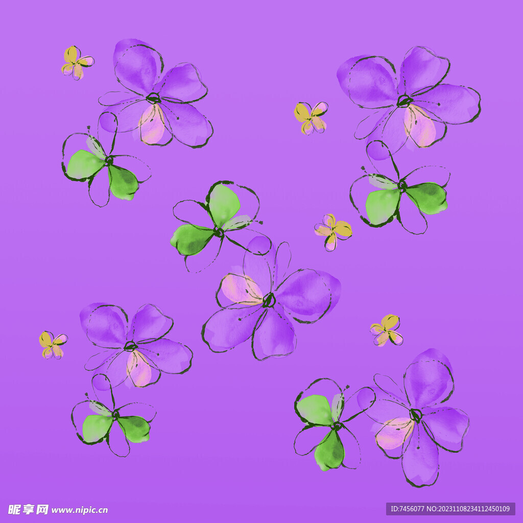 紫色花朵花瓣唯美素材