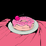 手绘插画甜品甜甜圈分层文件图片