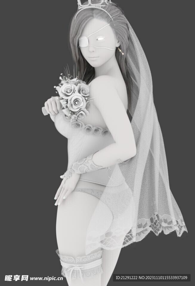 MAYA婚紗女孩帶貼圖