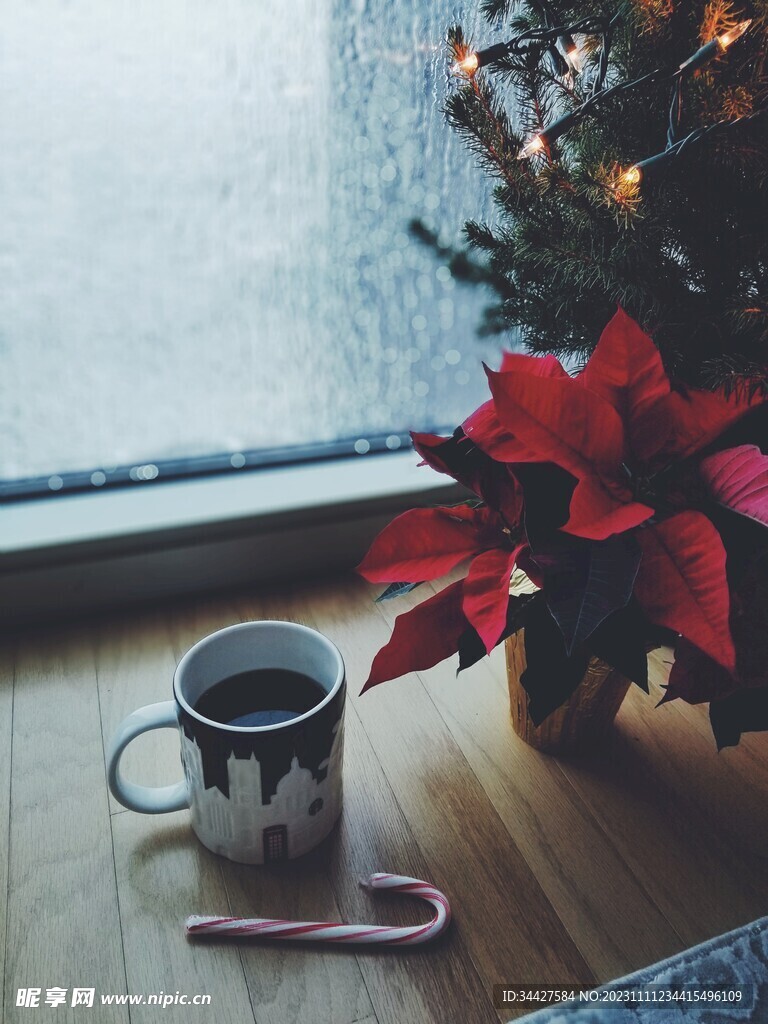 圣诞树和咖啡