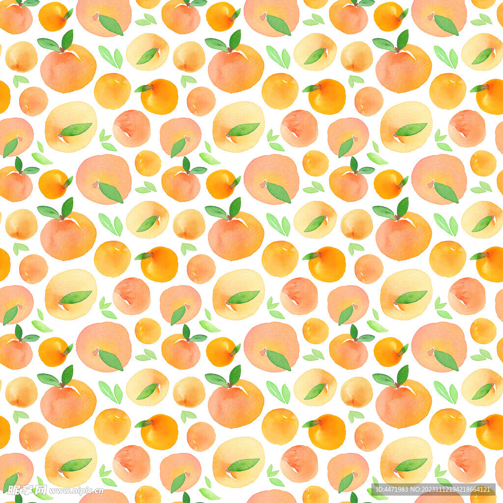 水彩橘子背景 