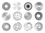 螺旋形状抽象漩涡几何图形
