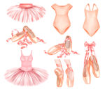 优雅的芭蕾舞服装写着风格元素