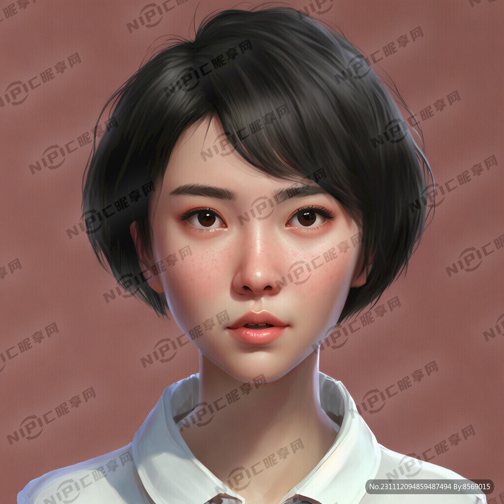 一個四分之三面的短發(fā)女生