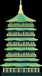 杭州地标建筑雷峰塔手绘