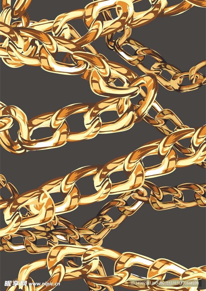 金属黄金锁链
