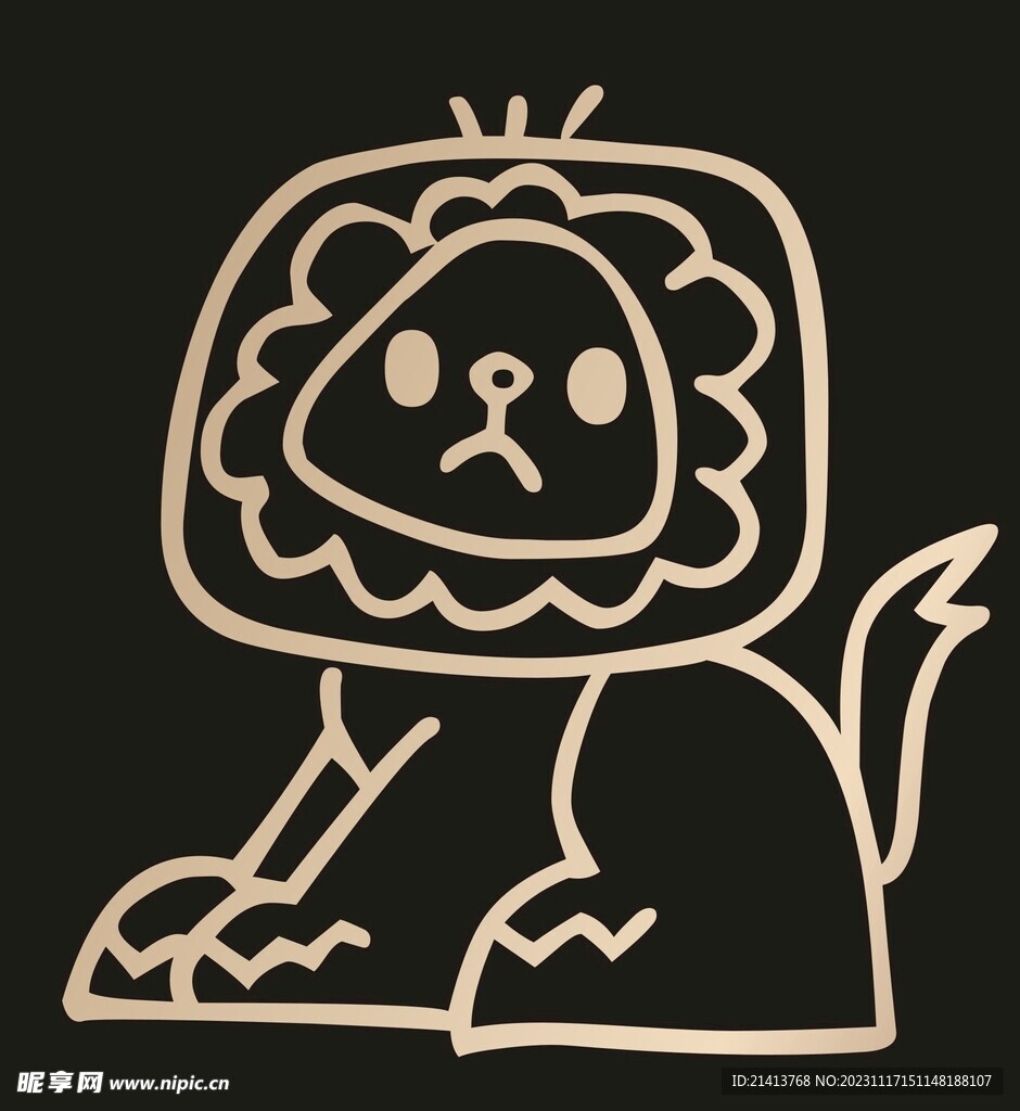 手繪卡通獅子