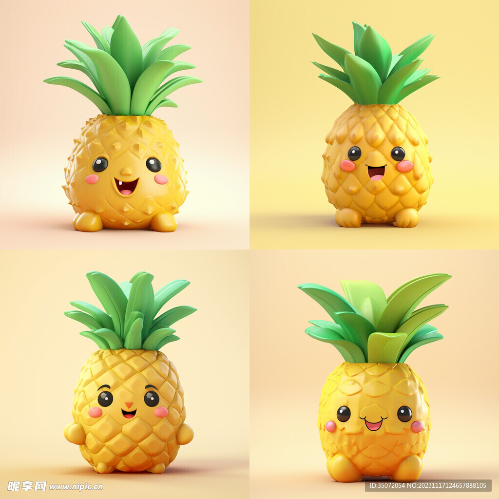 卡通菠蘿3d玩偶