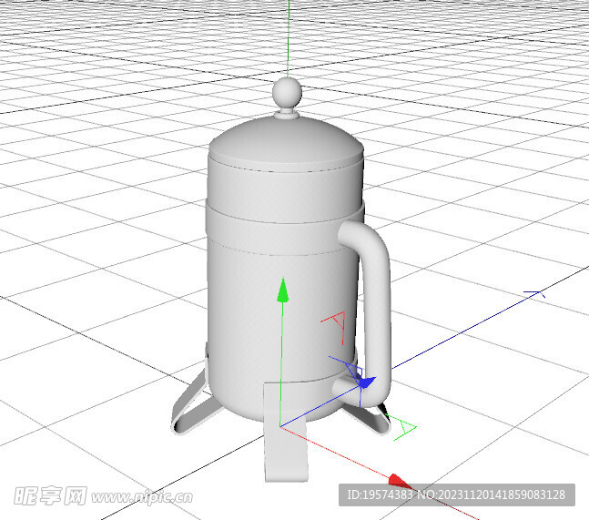 C4D模型法式壓濾壺