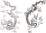 传统线描中国龙