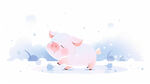 雪地里的小猪