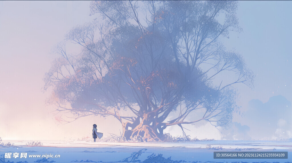 冬季雪地人物