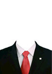 西装白衬衣红领巾证件照模版