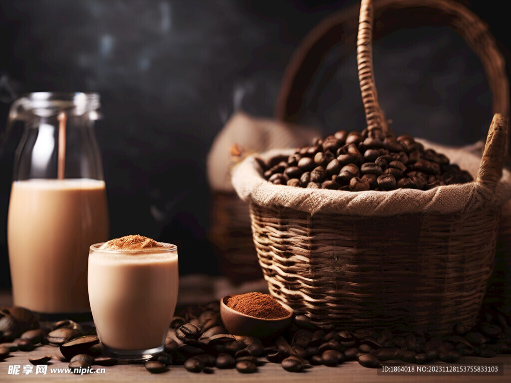 咖啡豆的独特风味高清摄影