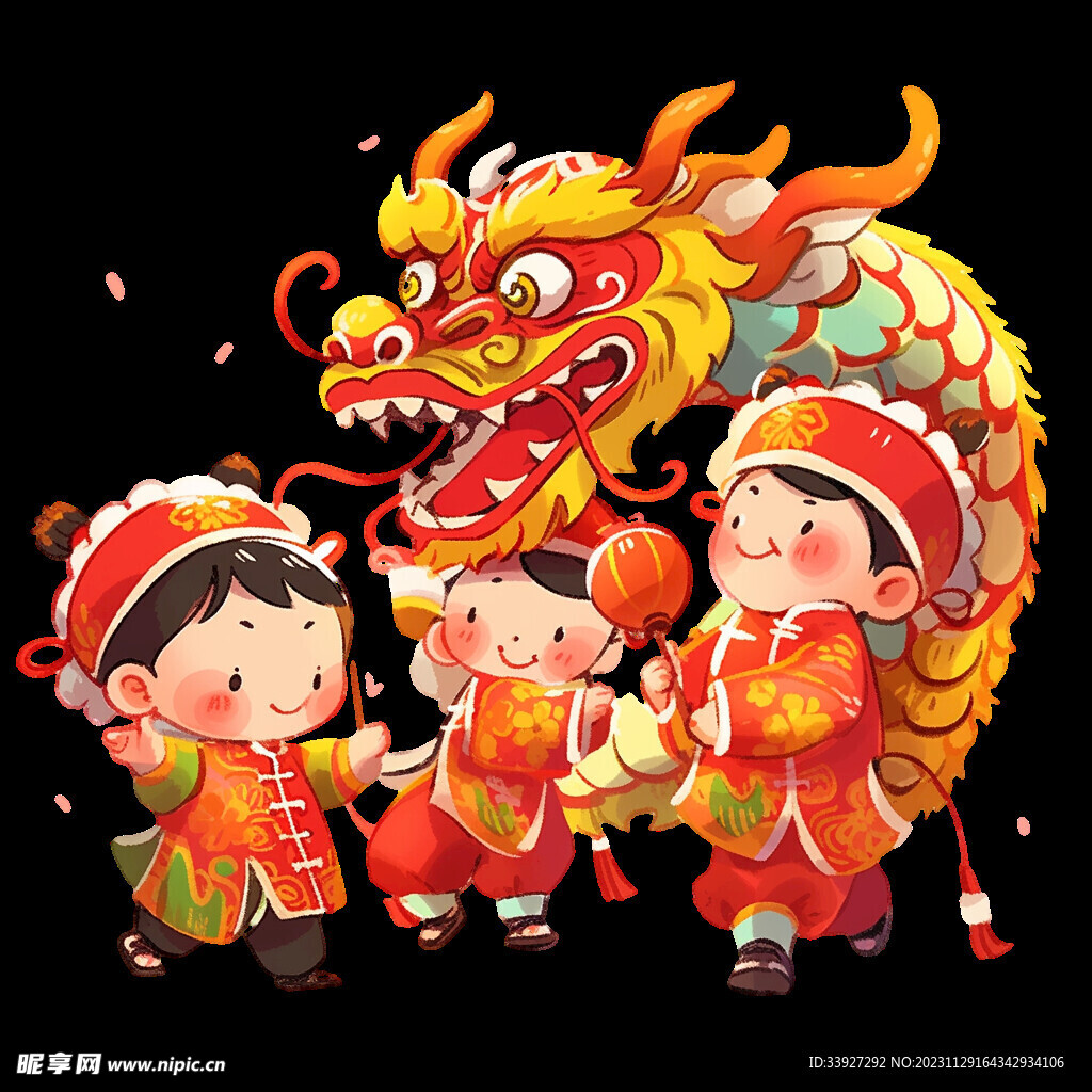 舞龍插畫