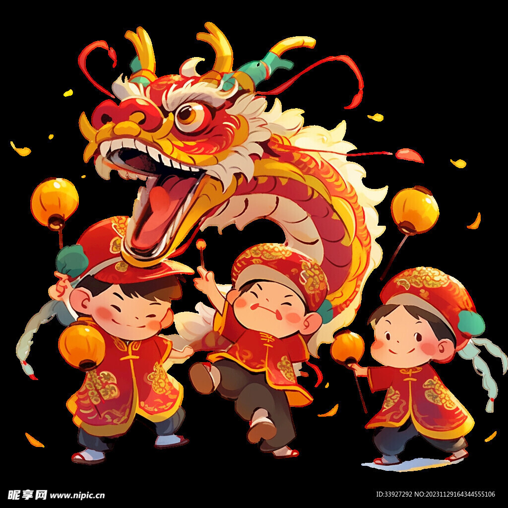 舞龍插畫
