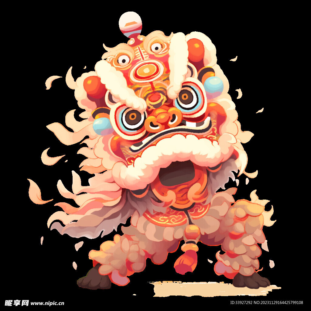 舞獅插畫
