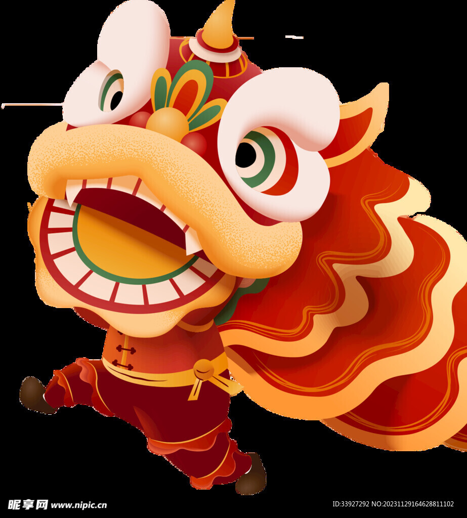 舞獅插畫